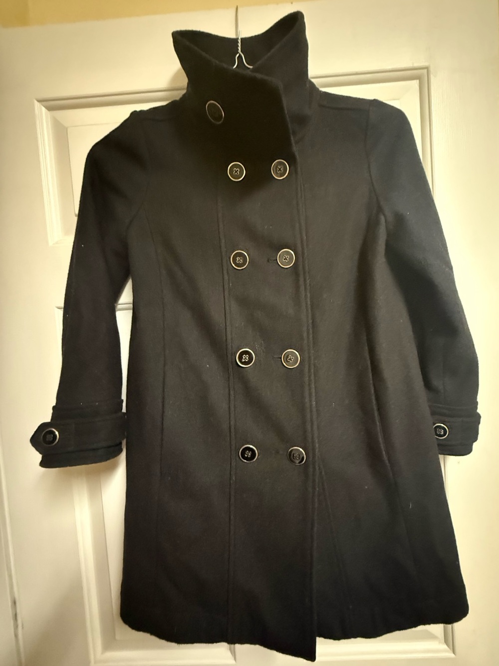 GAP Black Double-Breasted Pea Coat